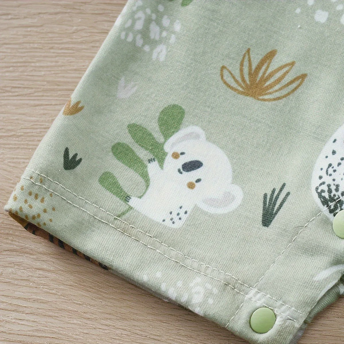 Schattige Baby Jongens Romper met Dierenprint - Faux Twee-delig met Korte Mouwen voor Pasgeborenen