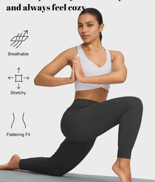 Dames Joggingbroek Plus Size - Comfortabele Loungebroek met Zijzakken en Buikcontrole