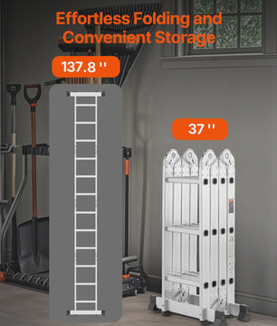 Multifunctionele Vouwladder 7-in-1 - Verstelbaar & Telescopisch voor Huis en Tuin