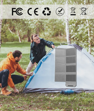 MHPOWOS 80W Opvouwbaar Zonnepaneel - Draagbare Powerbank met 4 Poorten & 7-in-1 Kabel voor Noodstroom