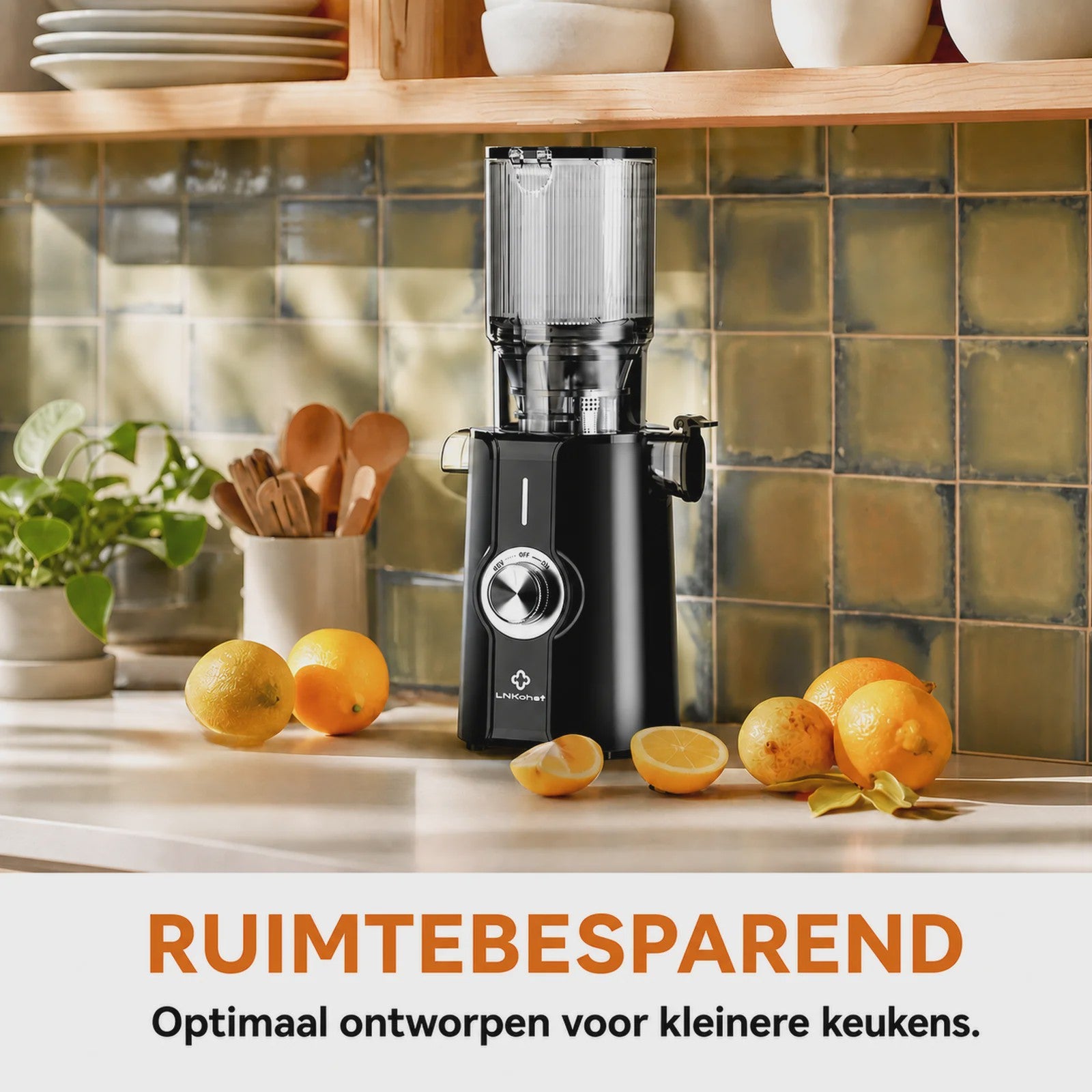 Krachtige Slow Juicer met 200W Motor en Extra Brede Opening - BPA-Vrij