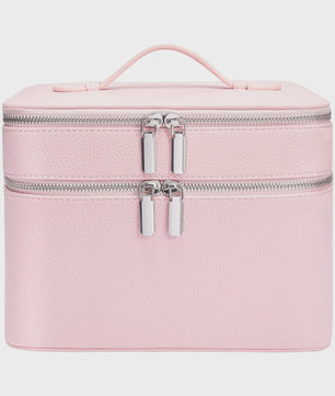Dubbellaagse Make-up Tas - Draagbare Professionele Cosmetica Organizer met Verstelbare Vakken