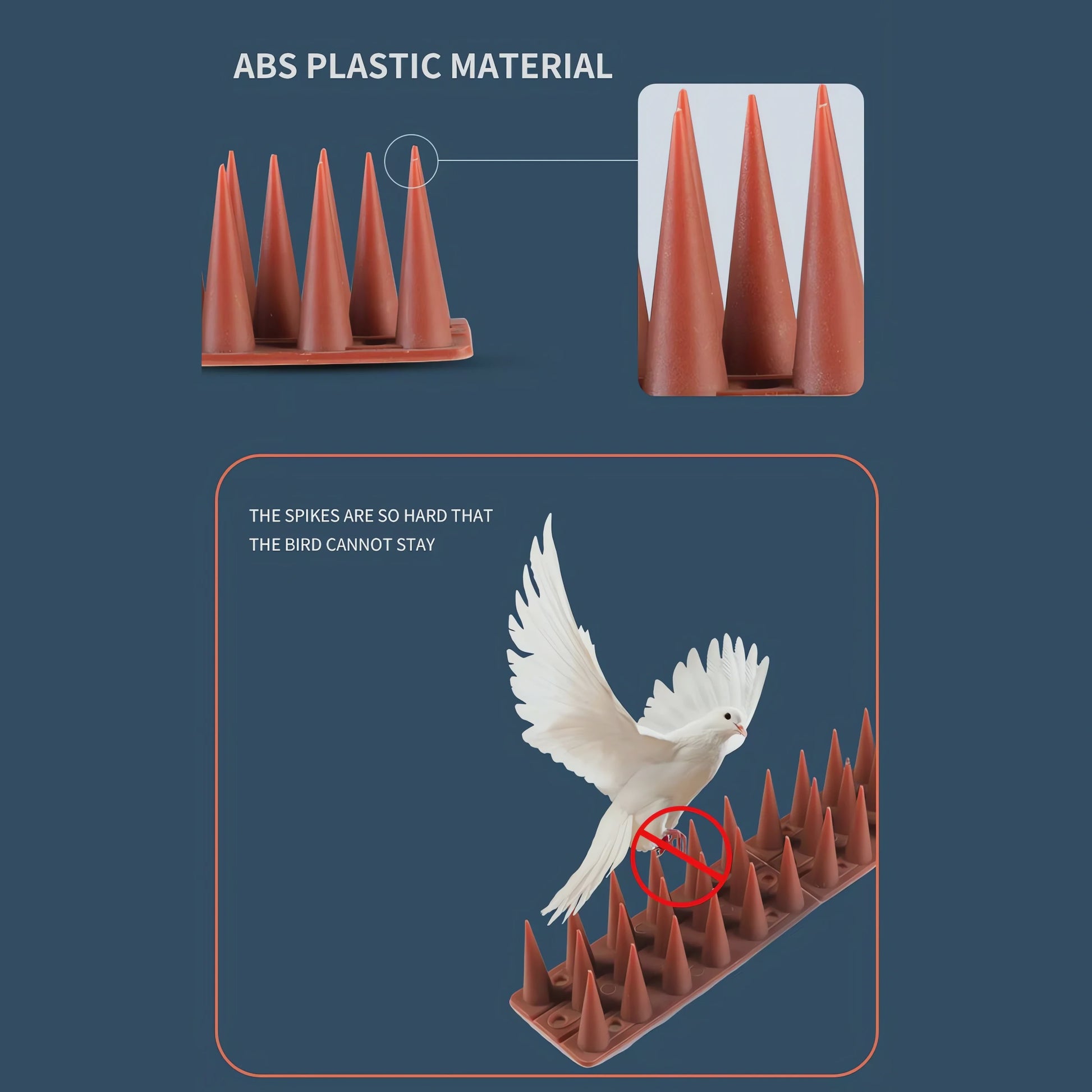 12x Vogelwering Prikkers ABS Kunststof - 50cm Per Stuk, Eenvoudige Installatie, Tegen Duiven, Kraaien, Katten & Eekhoorns