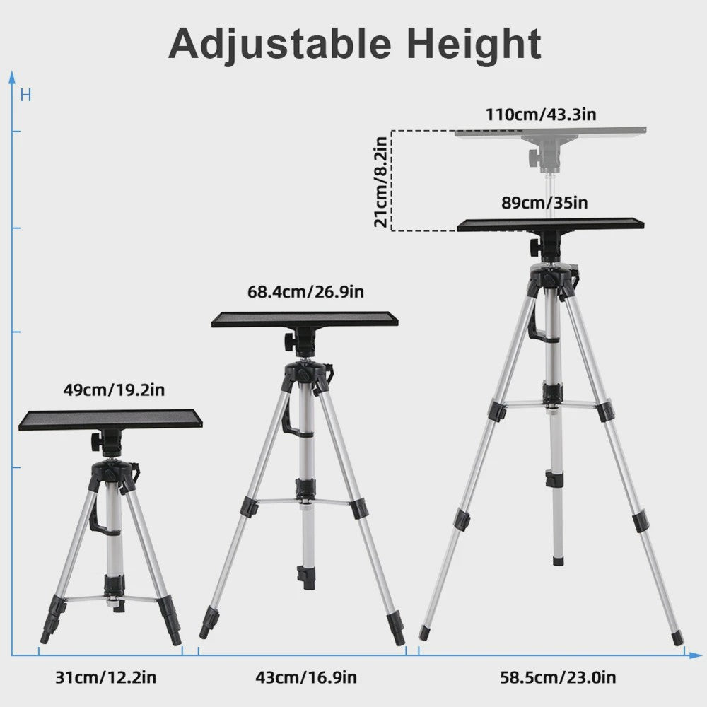 Verstelbare Projector Tripod Stand met Draagtas - Aluminium, Draagbaar