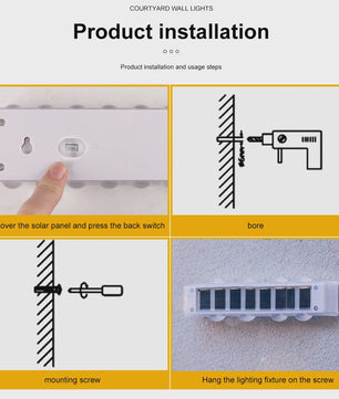 4x LED Solar Wandlampen Waterdicht - Buiten & Tuinverlichting met Boven- en Onderstraal