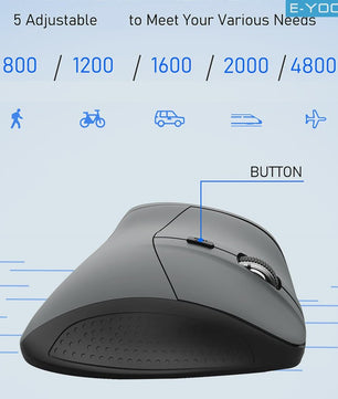 E-YOOSO X-45 Ergonomische Draadloze Muis - 4800DPI, 6 Knoppen, Stille Kliks voor PC & Laptop