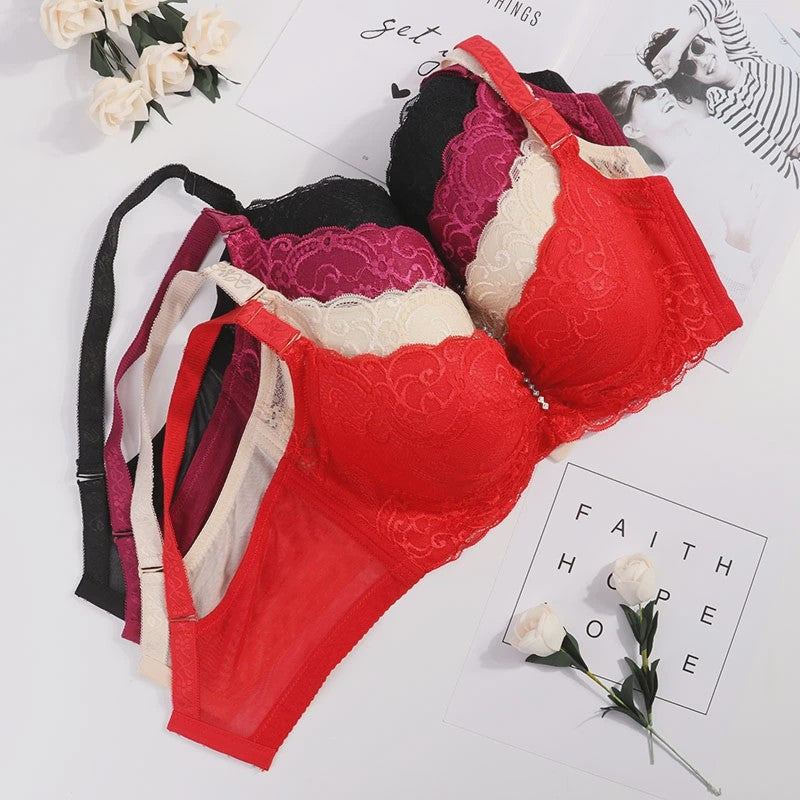 Plus Size Kant BH met Push-Up Effect - Comfortabele Bralette voor Dames (80-105 C/D Cup)