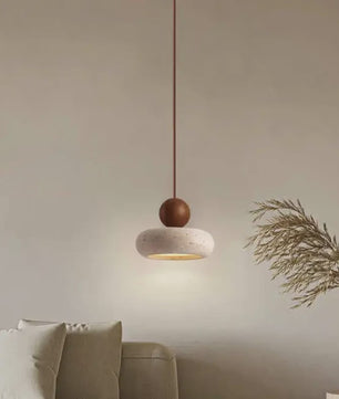 Vintage Hanglamp met Natuurlijke Gele Agaat Steen - Sfeervol voor Slaapkamer & Restaurant