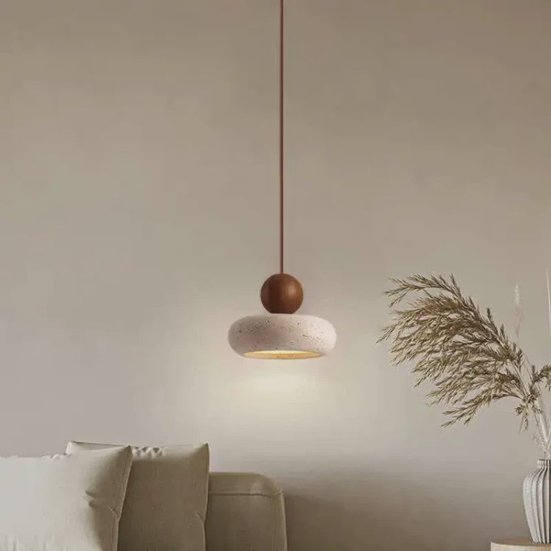 Vintage Hanglamp met Natuurlijke Gele Agaat Steen - Sfeervol voor Slaapkamer & Restaurant