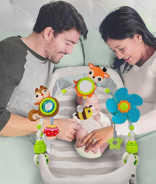 Multifunctionele Baby Activiteitenboog met Muziek & Speelgoed - Kinderwagen, Reiswieg, Autostoel
