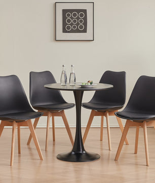 Elegante Ronde Eettafel - Nordic Tulip Design - 70cm - Wit of Zwart