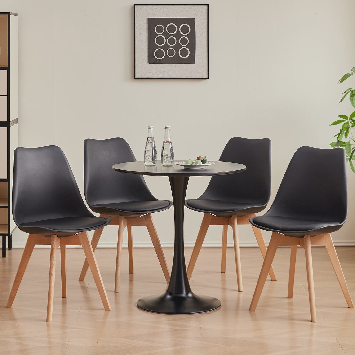 Elegante Ronde Eettafel - Nordic Tulip Design - 70cm - Wit of Zwart