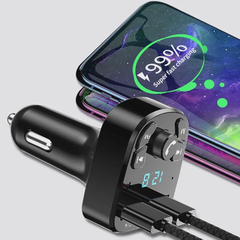 Auto MP3 Speler met Bluetooth 5.0, Dual USB Snellader en FM Transmitter