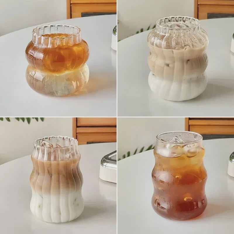 Creatieve Glazen Tumbler - Hittebestendig & Transparant voor Koffie, Sap, Cocktails