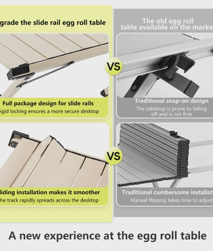 Opvouwbare Camping Tafel 'Egg Roll' - Draagbaar Carbon Staal met Draagtas voor Picknick & BBQ