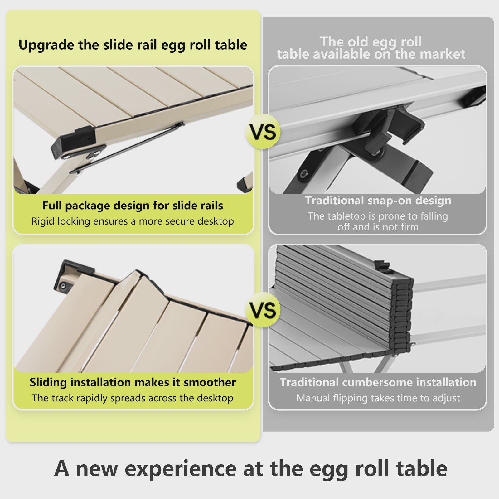 Opvouwbare Camping Tafel 'Egg Roll' - Draagbaar Carbon Staal met Draagtas voor Picknick & BBQ