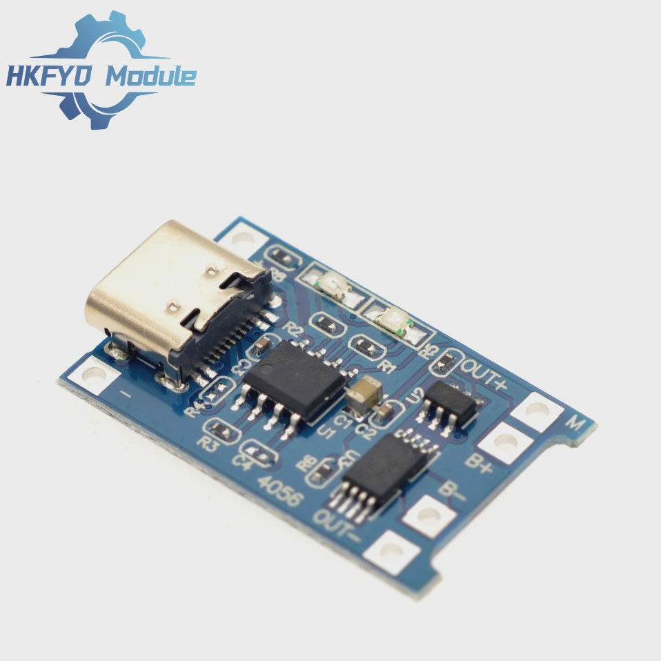 TP4056 Type-C Lithium Batterijlader Module - 1A, 5V, met Dual Protection voor 18650 Li-ion