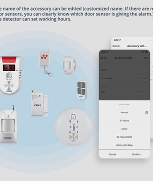 KERUI Tuya Smart WIFI Alarmsysteem Kit met 110dB Sirene, Bewegingsmelder en Deursensor