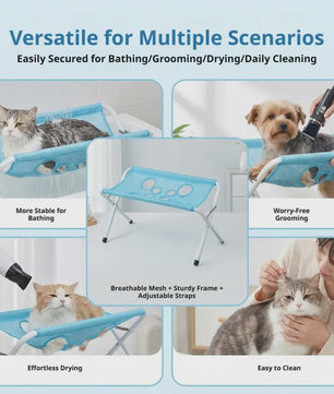 Opvouwbare Huisdier Badmat & Trimmatafel voor Katten en Kleine Honden - Ademend Mesh