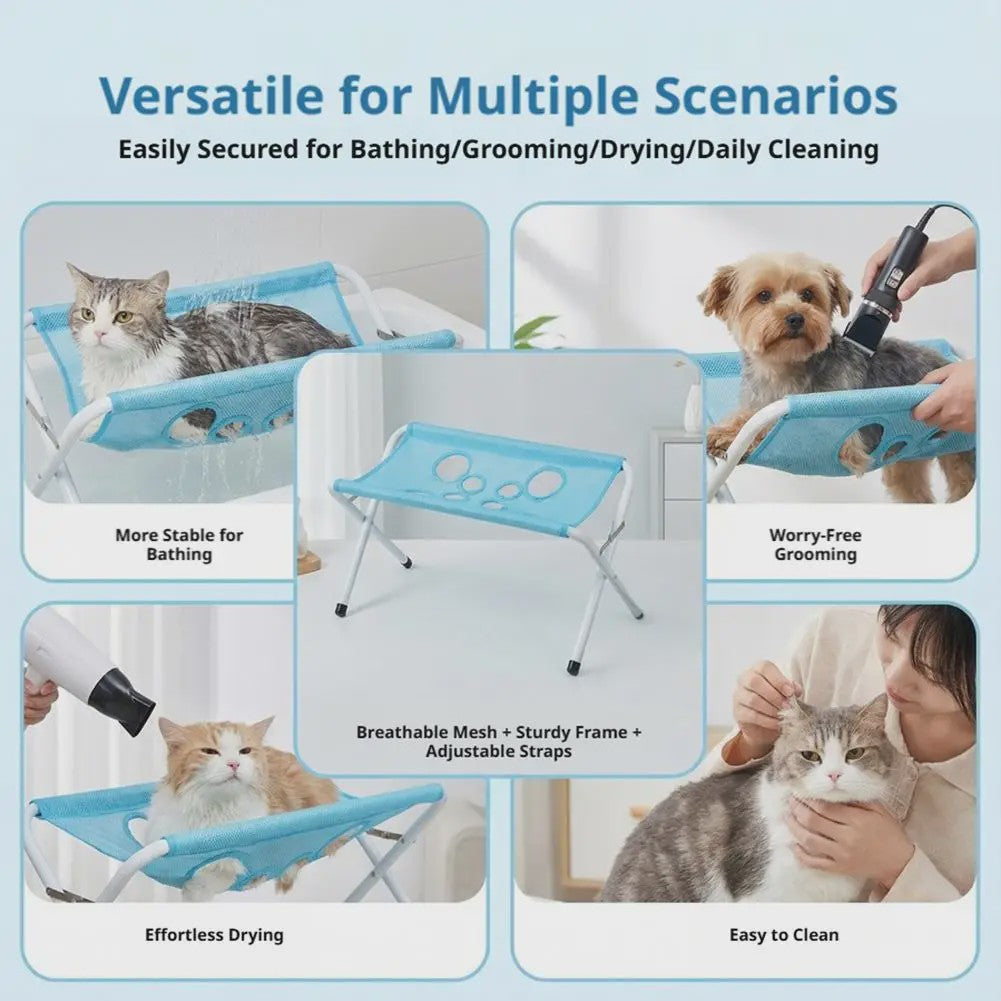 Opvouwbare Huisdier Badmat & Trimmatafel voor Katten en Kleine Honden - Ademend Mesh