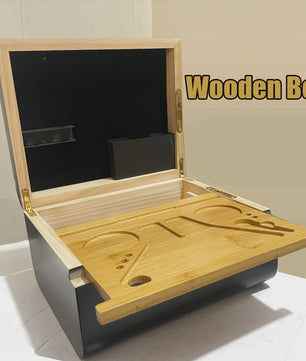 Luxe Houten Opbergdoos met Afneembaar Rolplateau & Geurafsluiting