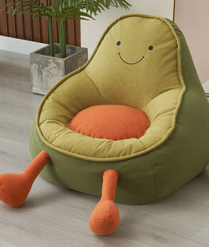 Schattige Avocado Kinderfauteuil - Zachte Zitzak voor Peuters en Kinderen
