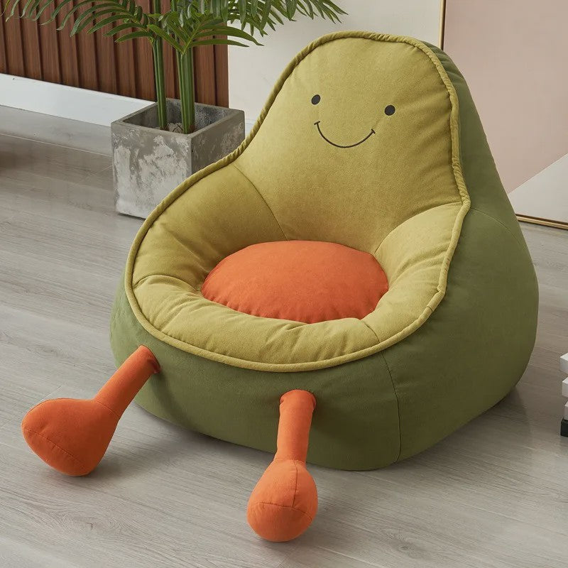 Schattige Avocado Kinderfauteuil - Zachte Zitzak voor Peuters en Kinderen
