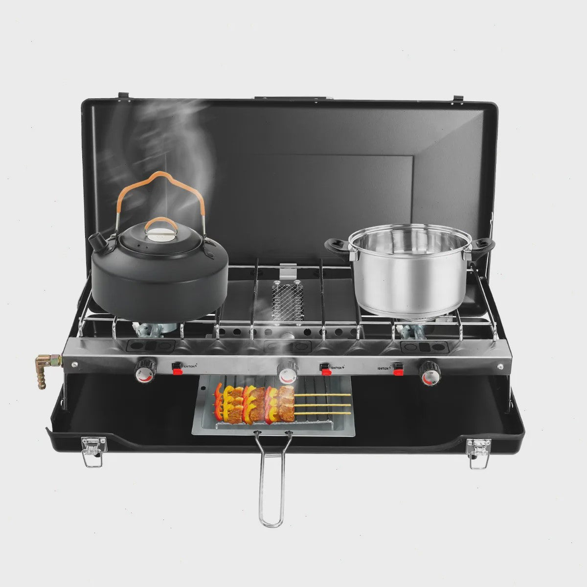 Draagbare Camping Kookplaat & BBQ Grill - Inklapbaar, Zwaar Staal