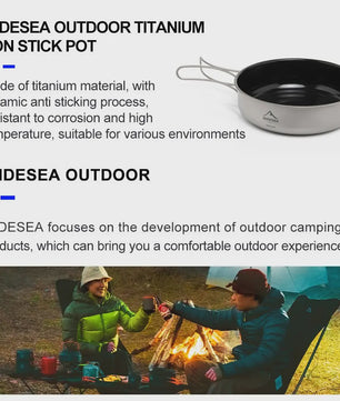 Widesea Titanium Kookset - Lichtgewicht Pannenset voor Outdoor Avonturen