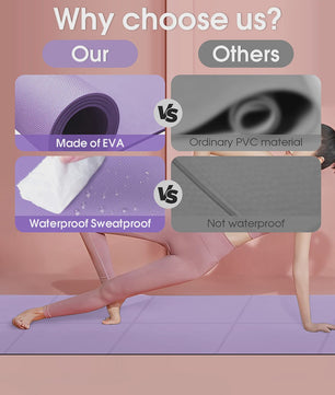 Opvouwbare Yogamat van EVA - Eco-vriendelijk, Draagbaar & Antislip voor Yoga, Pilates & Fitness - Diverse Diktes (3/4/6mm)