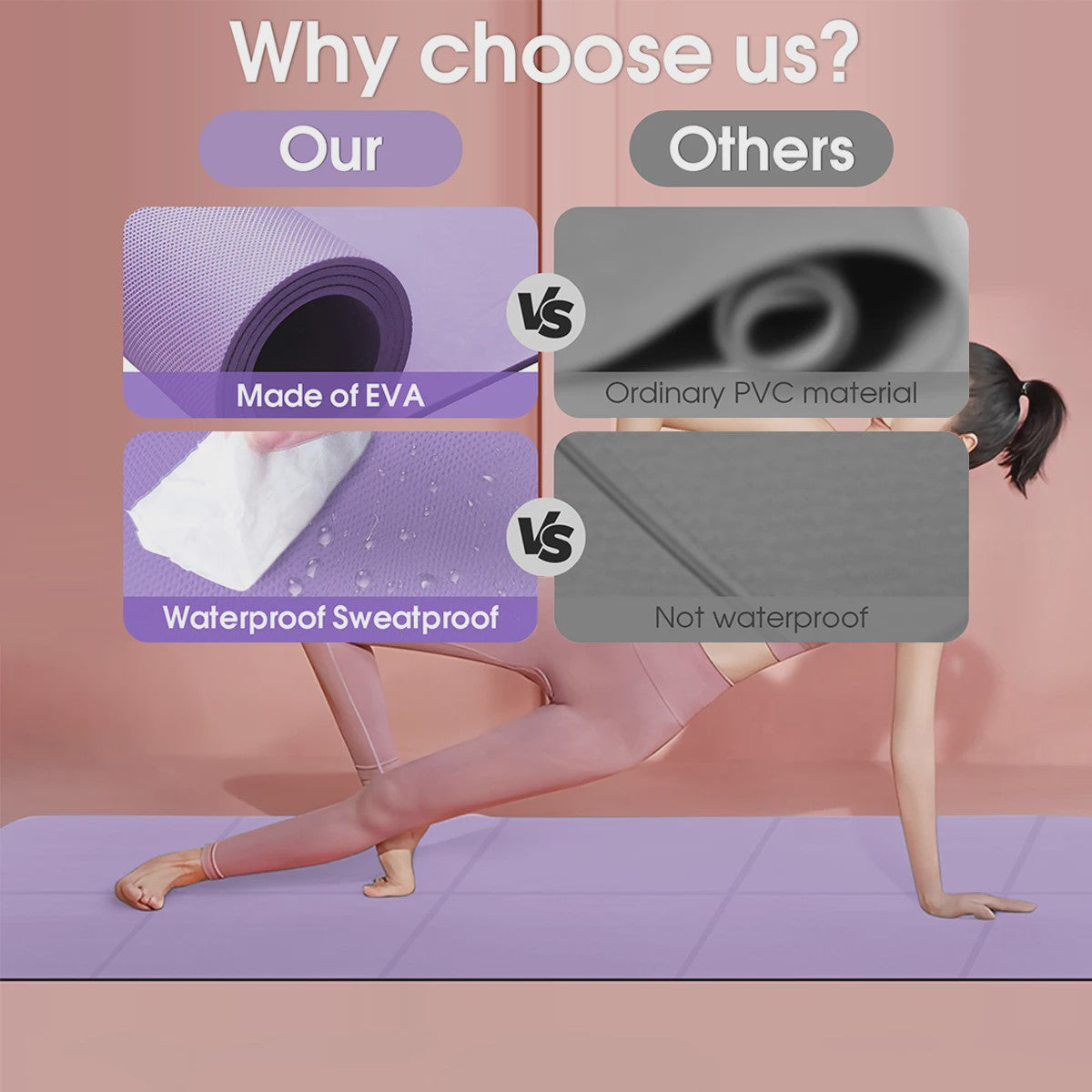 Opvouwbare Yogamat van EVA - Eco-vriendelijk, Draagbaar & Antislip voor Yoga, Pilates & Fitness - Diverse Diktes (3/4/6mm)