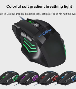 Ergonomische Gaming Muis met RGB Verlichting - 7 Knoppen, Bedraad, Plug & Play