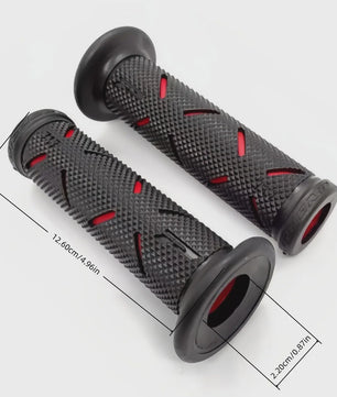 Set Motor Stuurhandvatten 22mm - Antislip Rubber & Aluminium Eindkappen