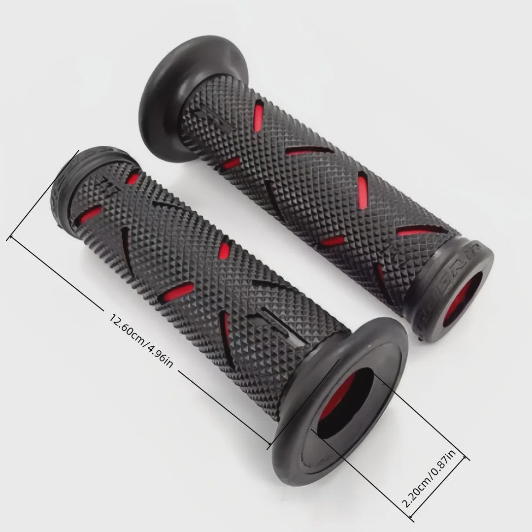 Set Motor Stuurhandvatten 22mm - Antislip Rubber & Aluminium Eindkappen