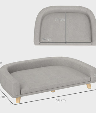 PawHut Hondenbank met Afneembaar Kussen - Scandinavisch Design, Wasbare Hoes