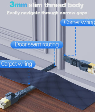 Cat 8 Flat Netwerkkabel 40Gbps 2000MHz - Gevlochten LAN Kabel met RJ45 voor Modem, Router, PC, Consoles