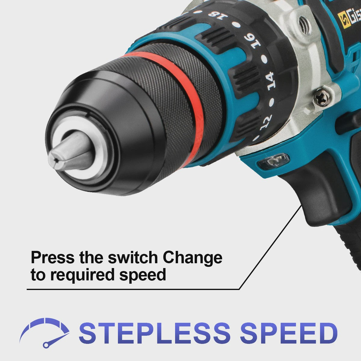 Krachtige Koolborstelloze Accu Klopboor/Schroefmachine 480Nm, 13mm, voor Makita 18V Accu