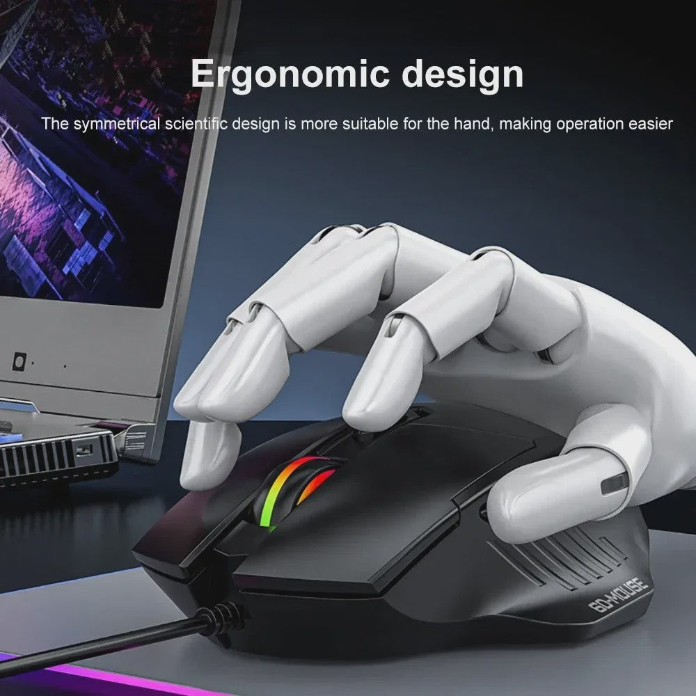 Ergonomische USB Bedrade Gaming Muis met 6 Knoppen en 7200 DPI