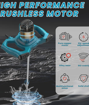 Krachtige Elektrische Handmixer met 6 Snelheden voor Verf, Cement, Plamuur en Meer