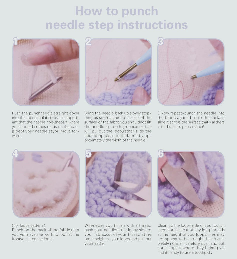 Punch Needle Borduurpakket - Dieren & Patronen - DIY Knutselset voor Beginners
