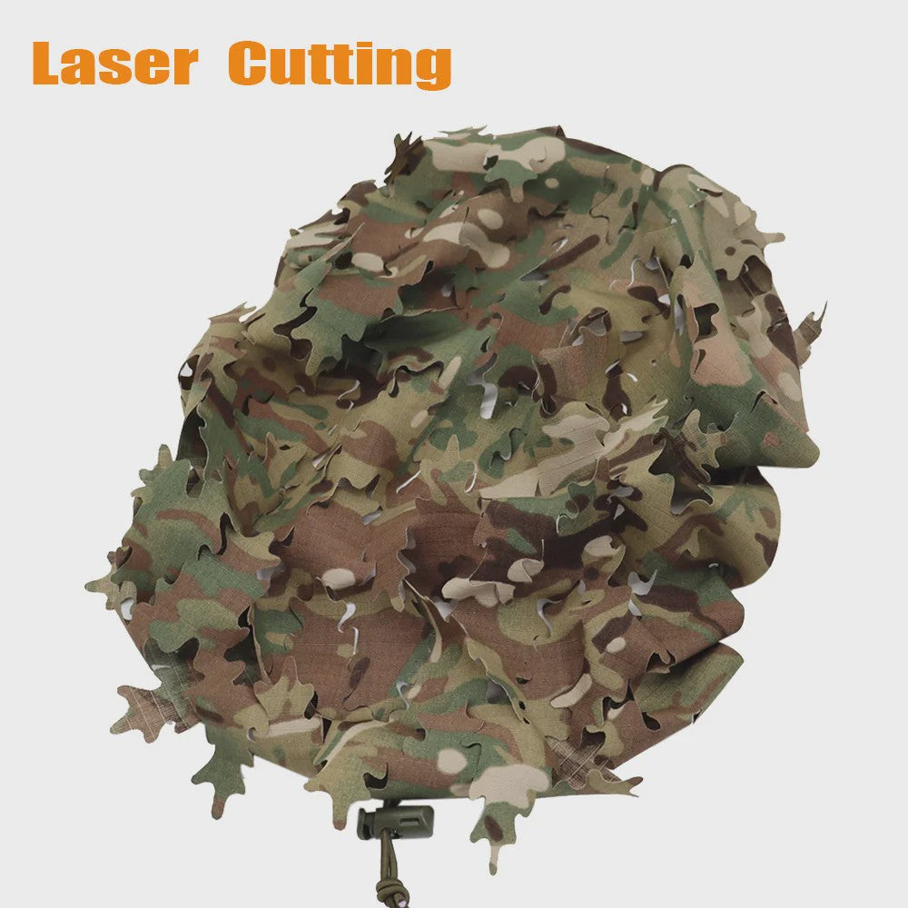 Tactische FAST Helm Cover met Laser Cutting 3D Camouflage - Jacht & Outdoor Accessoires