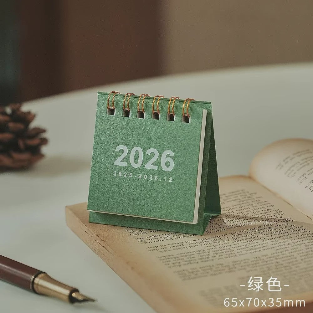 Mini Bureaukalender 2026 - Creatieve Spiraalgebonden Kalender voor Bureau Decoratie & Kantoor