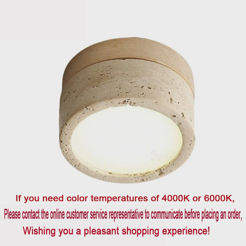 Wabi Sabi Plafondlamp Cream Stone - Sfeervolle Verlichting voor Woonkamer, Hal & Slaapkamer