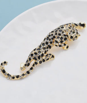 Luxe Leopard Broche met Kristallen - Dames & Heren