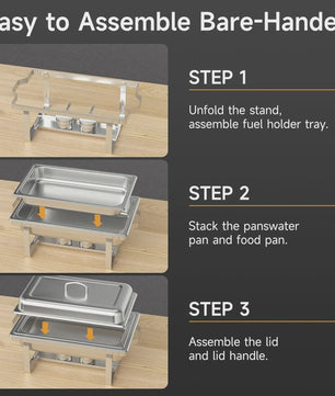 RVS Bain-Marie Set 8QT - Buffet Warmer voor Feesten, Catering & Bruiloften (2/4/6 Stuks)