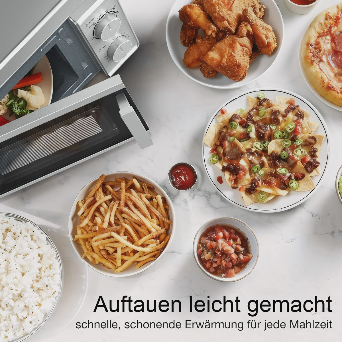 Galanz Magnetron 20L 700W - Compact Tafelmodel met Draaiknoppen en Timer