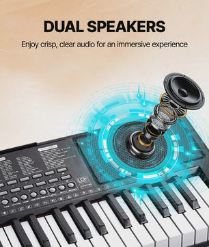 Digitale Keyboard Piano 61 Toetsen - Draagbaar, 200 Tones & 200 Rhythms - Ideaal voor Beginners