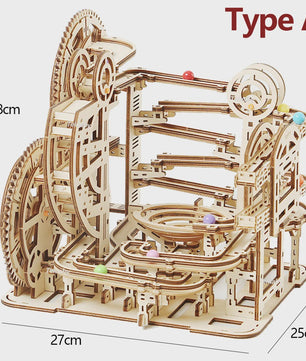 Houten 3D Knikkerbaan Puzzel - Mechanisch Bouwpakket voor Kinderen & Volwassenen