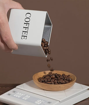 Set van 3 Keuken Potten met Bamboe Deksel - Voor Koffie, Thee & Suiker - Zwart/Wit - 500ml