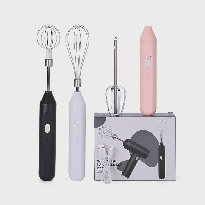 Draadloze Multifunctionele Garde: Compacte Handmixer met Melkopschuimer & Automatische Roerder
